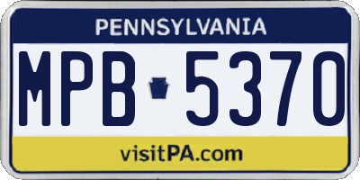 PA license plate MPB5370