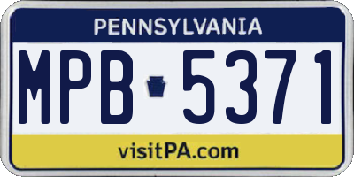 PA license plate MPB5371