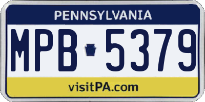PA license plate MPB5379
