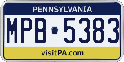PA license plate MPB5383