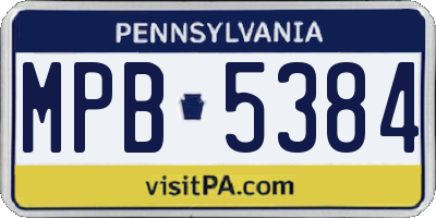 PA license plate MPB5384