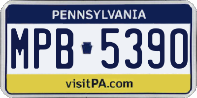 PA license plate MPB5390