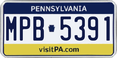 PA license plate MPB5391