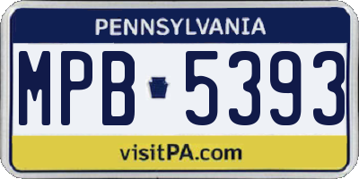PA license plate MPB5393
