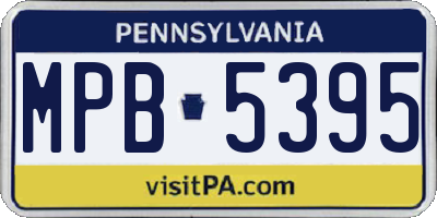 PA license plate MPB5395