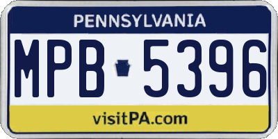 PA license plate MPB5396