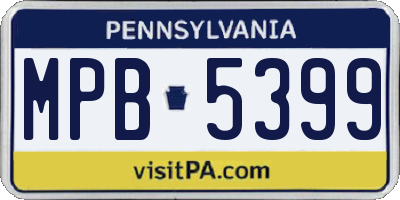 PA license plate MPB5399