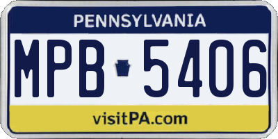 PA license plate MPB5406