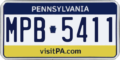 PA license plate MPB5411