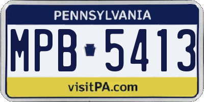 PA license plate MPB5413