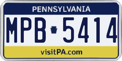 PA license plate MPB5414