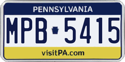 PA license plate MPB5415