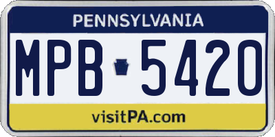 PA license plate MPB5420