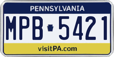 PA license plate MPB5421