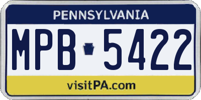 PA license plate MPB5422