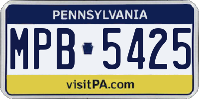 PA license plate MPB5425
