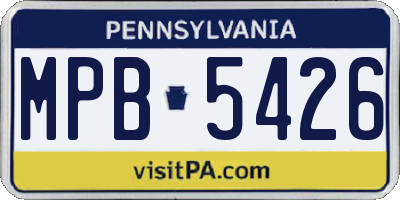 PA license plate MPB5426
