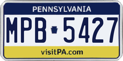 PA license plate MPB5427