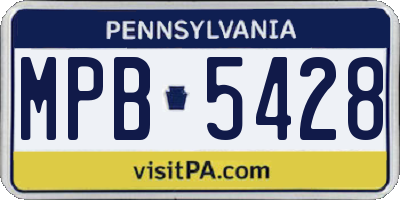 PA license plate MPB5428