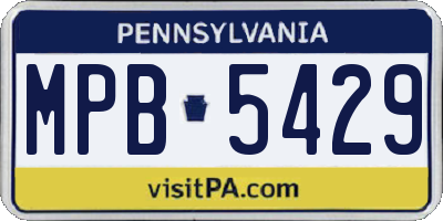 PA license plate MPB5429