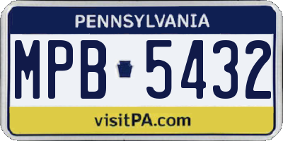 PA license plate MPB5432