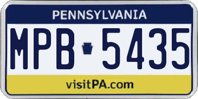 PA license plate MPB5435