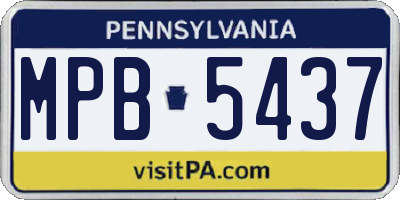 PA license plate MPB5437
