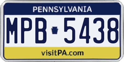 PA license plate MPB5438