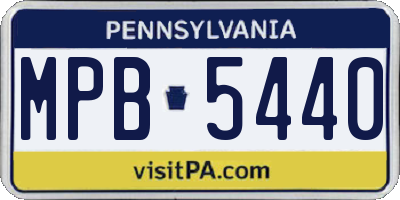 PA license plate MPB5440
