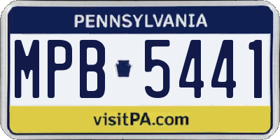 PA license plate MPB5441