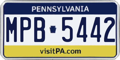 PA license plate MPB5442