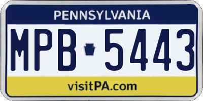 PA license plate MPB5443
