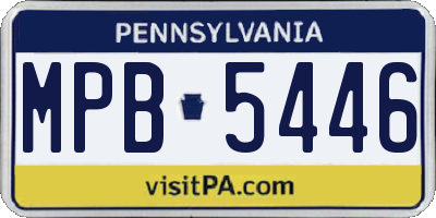 PA license plate MPB5446
