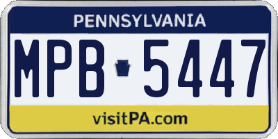 PA license plate MPB5447