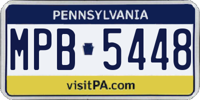 PA license plate MPB5448