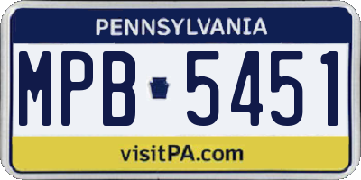 PA license plate MPB5451