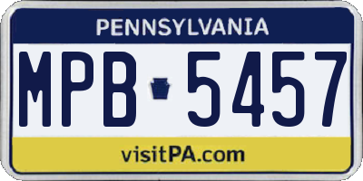 PA license plate MPB5457