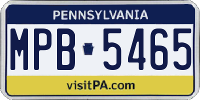 PA license plate MPB5465