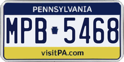 PA license plate MPB5468