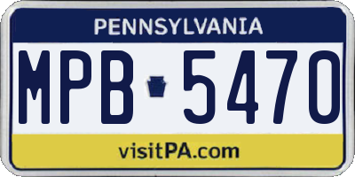 PA license plate MPB5470