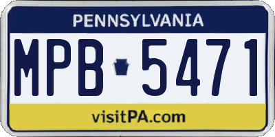PA license plate MPB5471