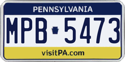 PA license plate MPB5473
