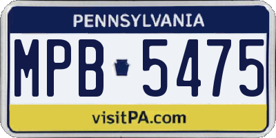 PA license plate MPB5475