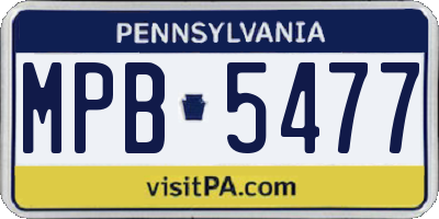 PA license plate MPB5477