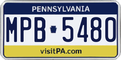 PA license plate MPB5480