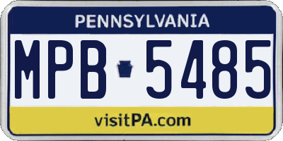 PA license plate MPB5485