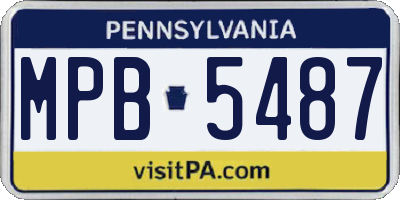 PA license plate MPB5487