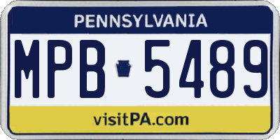 PA license plate MPB5489