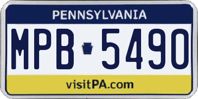 PA license plate MPB5490
