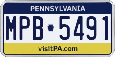 PA license plate MPB5491